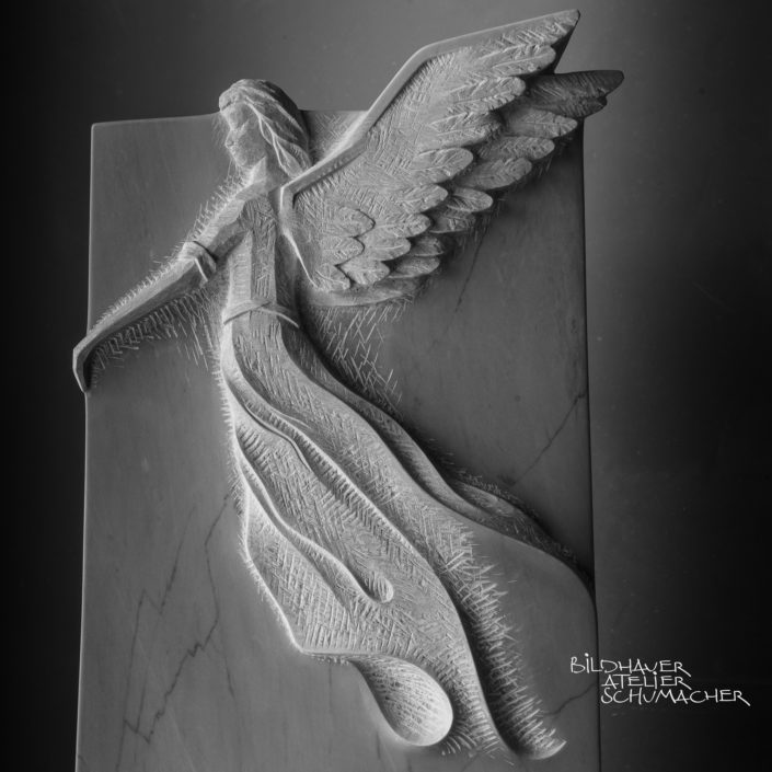 Engel relief Bardiglio Marmor