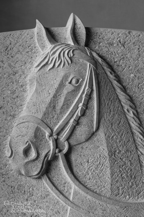 Pferdekopf relief, Comblanchien Kalkstein