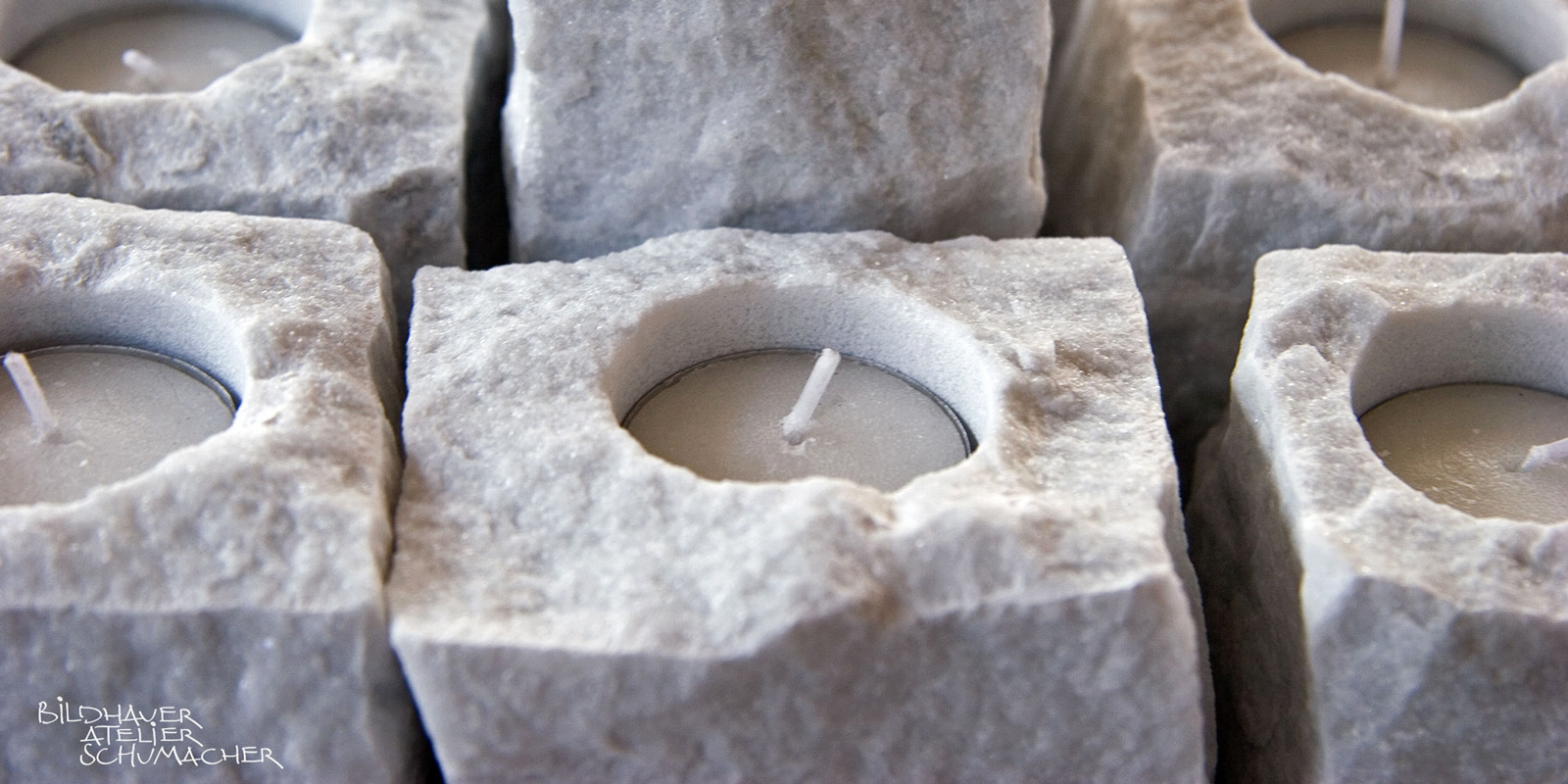 Kerzenhalter aus Carrara Marmor